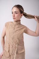 Colete Estilo Parka - Canela