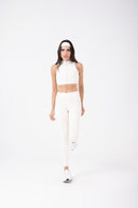 Top Cropped com Zíper Off White